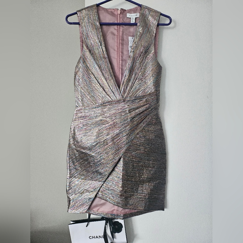 Topshop sexy pink silver shimmer evening mini dress!